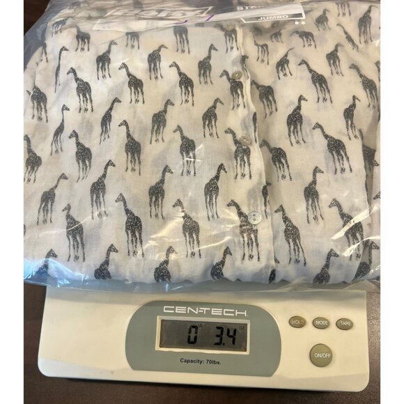 H&M Sheer Cotton Giraffe Print Button Down Shirt Women’s Black White Size 8 - Picture 10 of 11